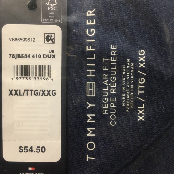 new with tags Tommy Hilfiger Embroidered Heritage Crest Logo T-Shirt - NAVY BLUE - Picture 5 of 7